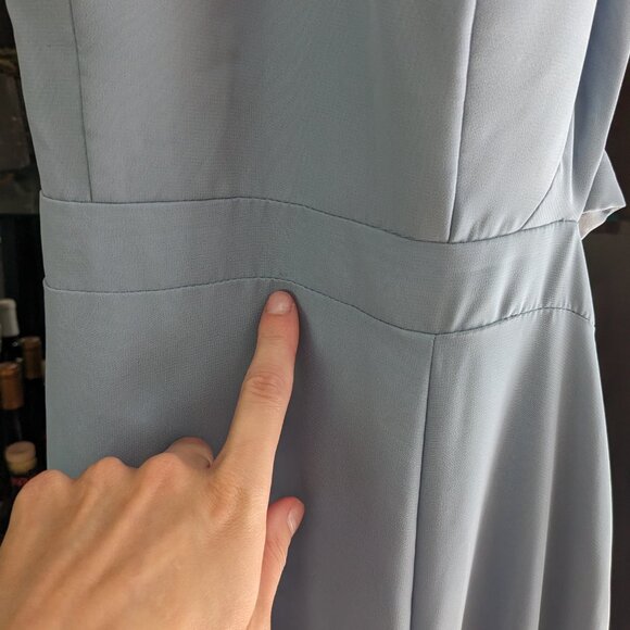 Azazie Clarice Bridesmaid dress dusty blue size 2-4 (custom) - Picture 3 of 8